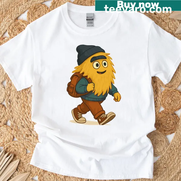 Cute cartoon yeti schoolkid graphic t-shirt