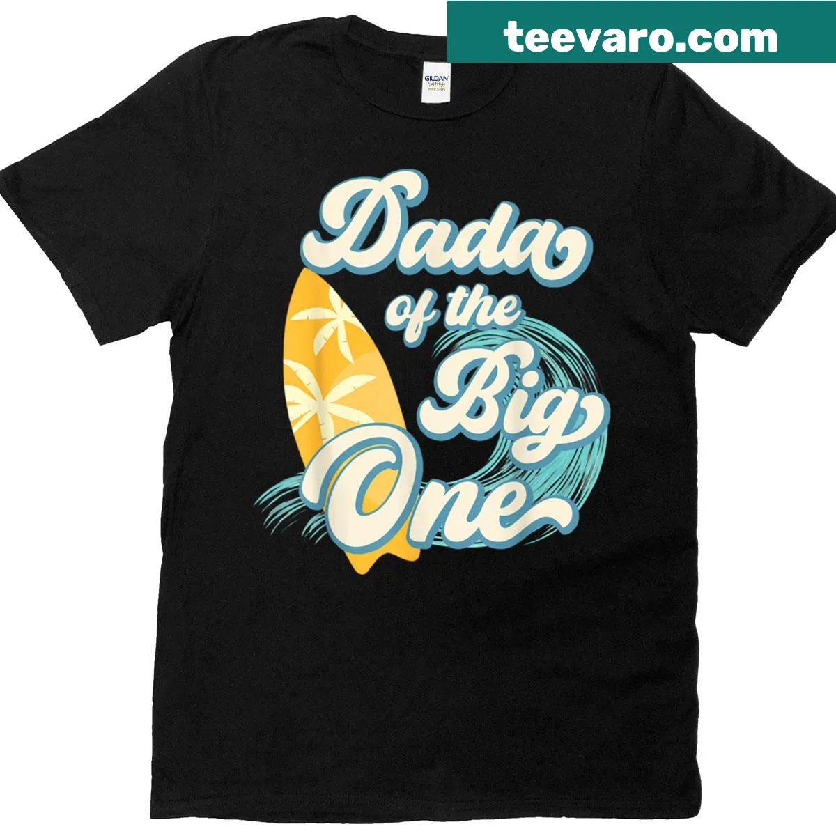 Cute first birthday surf-themed t-shirt for kids — on a men's t-shirt