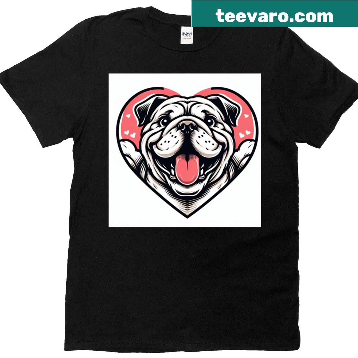 Heartwarming dog love themed t-shirt with cute graphics — on a men's t-shirt