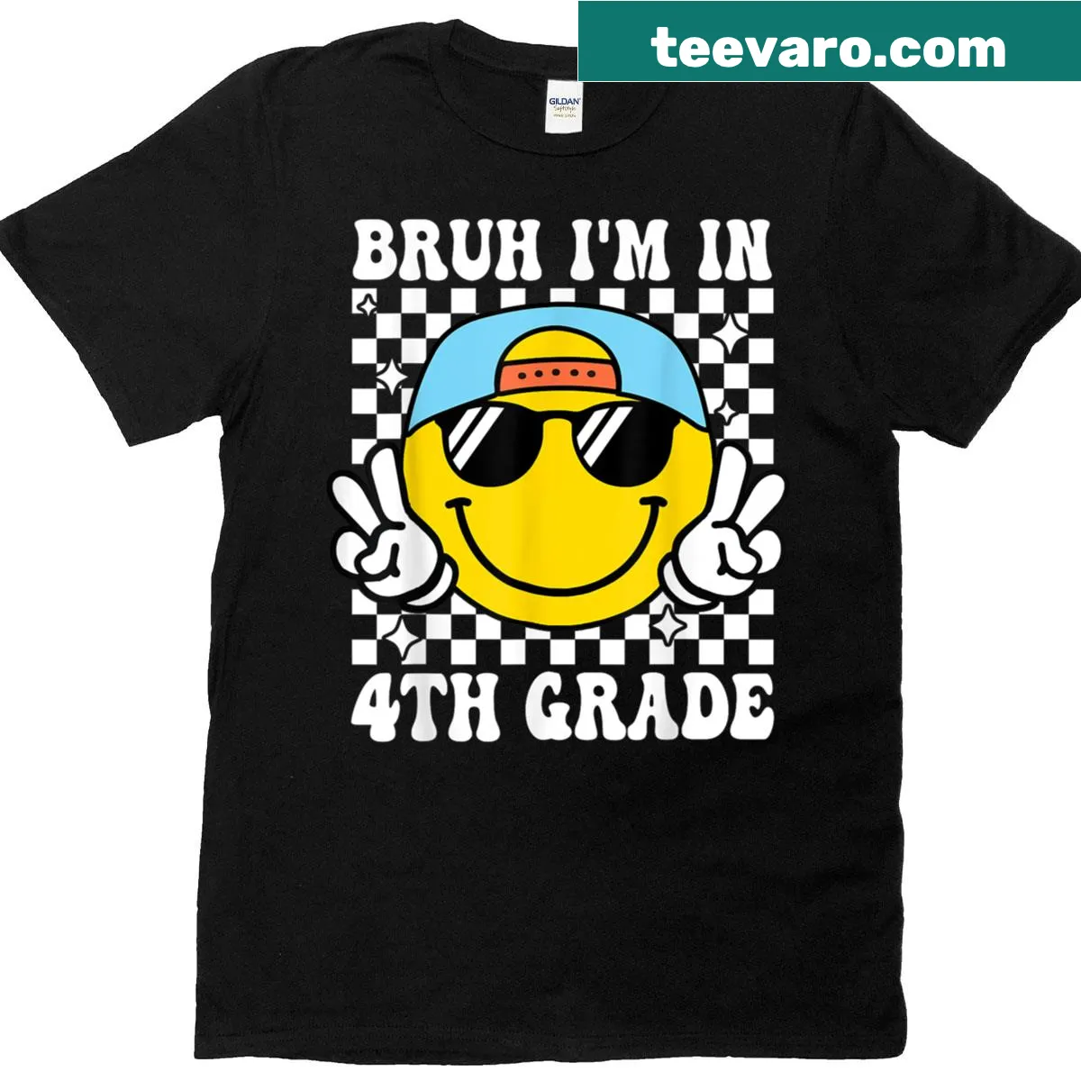 Bold text T-shirt declaring 'Bruh Im In 4th Grade' for students — on a men's t-shirt