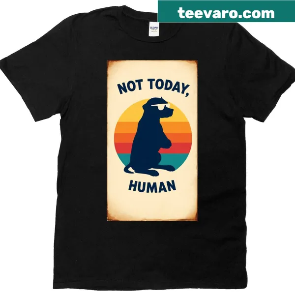 Funny t-shirt featuring a retro dog attitude graphic