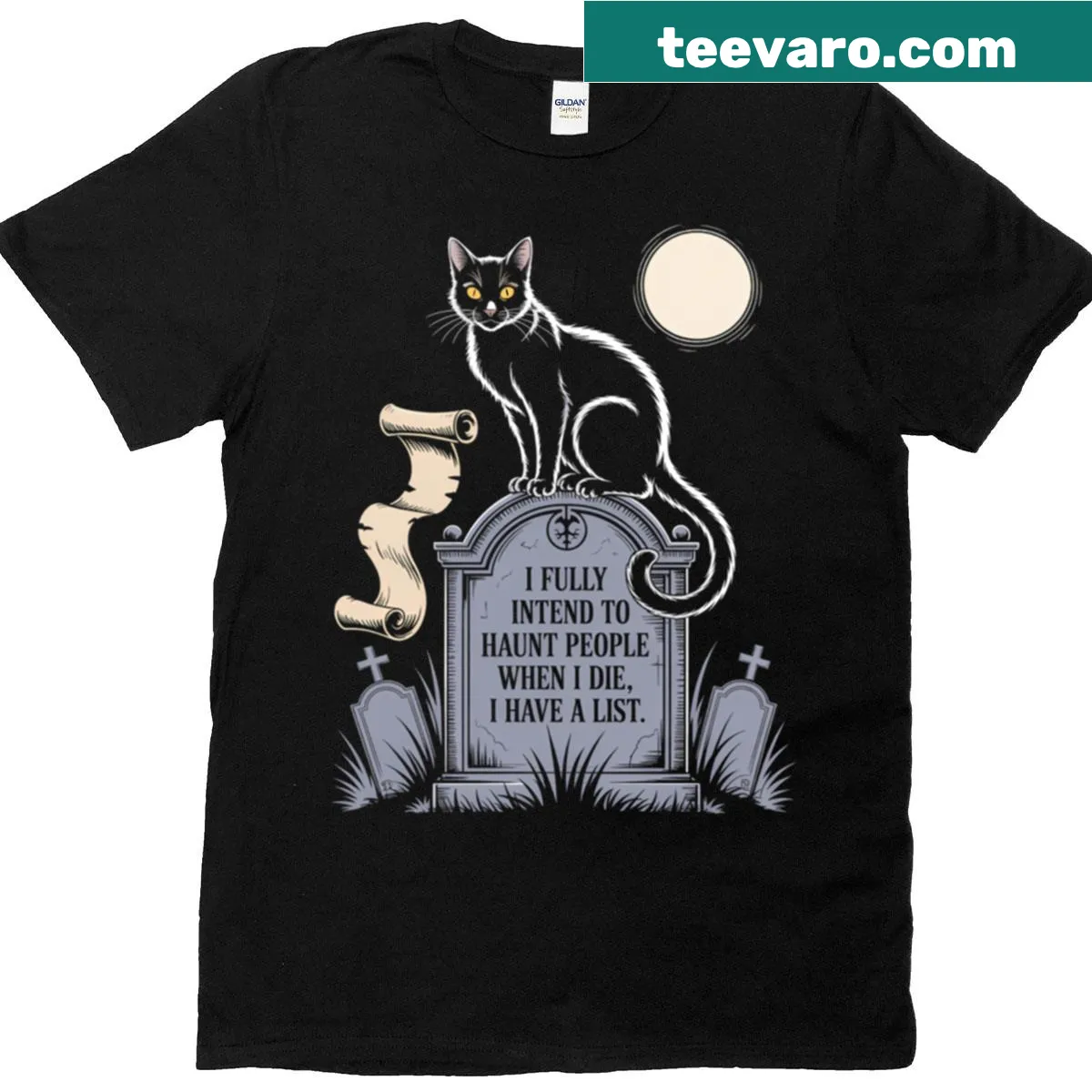 Funny Halloween ghost graphic T-shirt — on a men's t-shirt