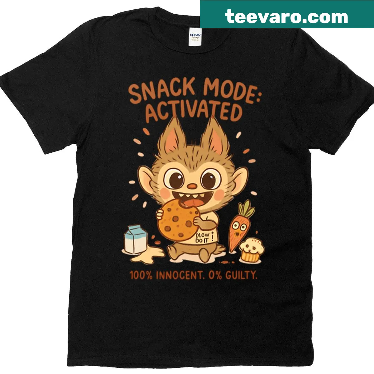 Humorous Labubu character graphic on a T-shirt — on a men's t-shirt
