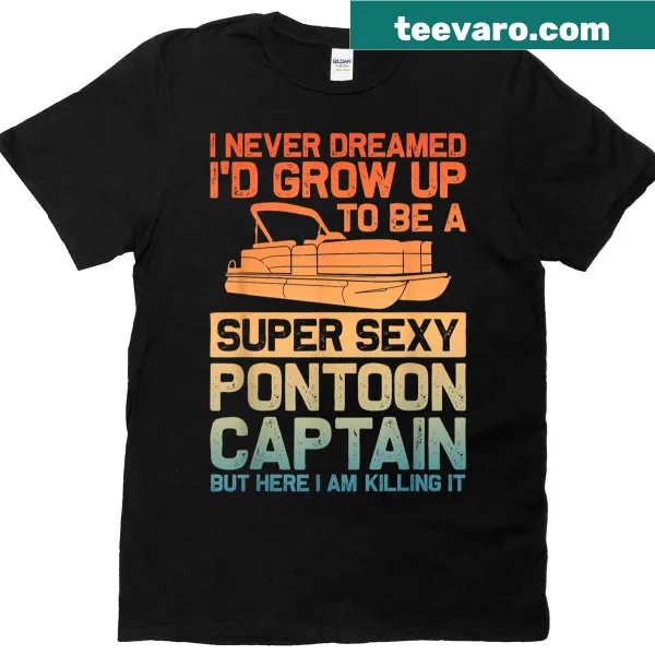 Humorous pontoon captain graphic on a T-shirt