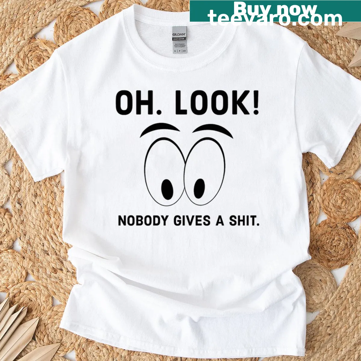 Sarcastic introvert quote t-shirt with eyes meme — on a men's t-shirt