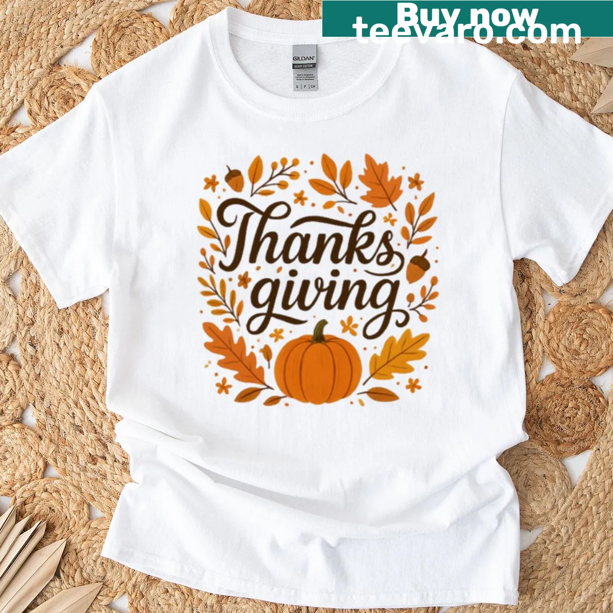 Oversized T-shirt featuring a gratitude message for Thanksgiving — on a men's t-shirt