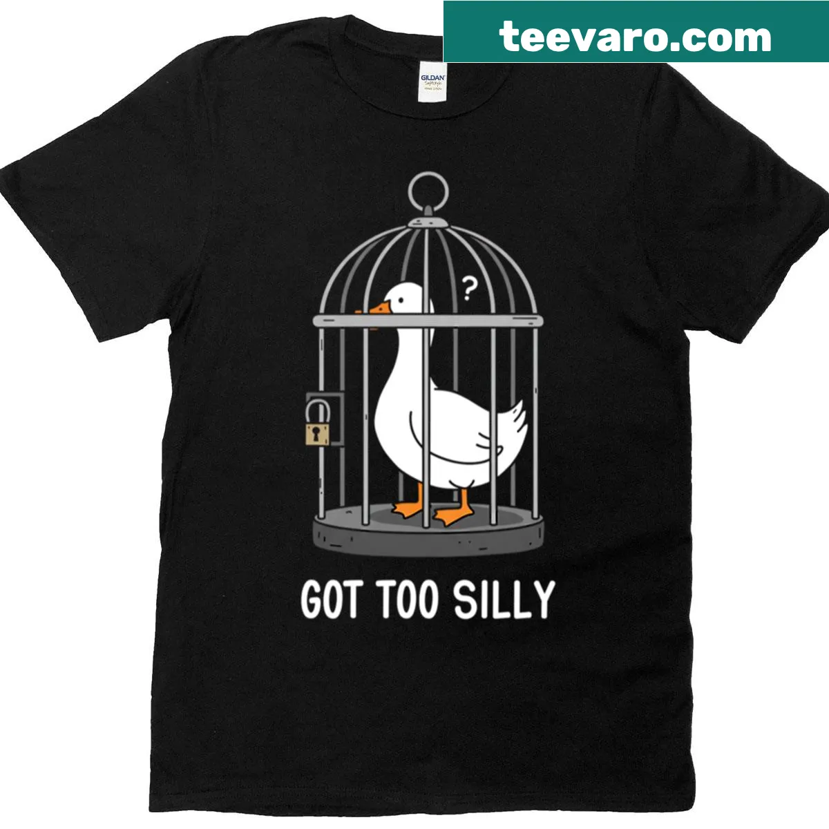 Funny goose pun graphic on a casual T-shirt — on a men's t-shirt