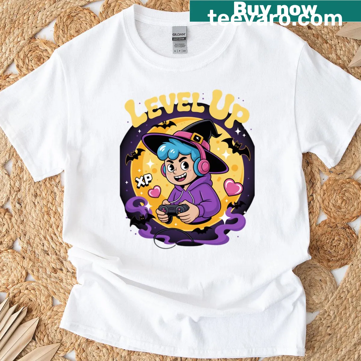Funny graphic shirt about grinding XP and candy — on a men's t-shirt