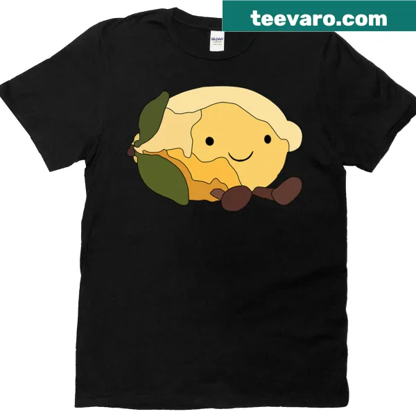 Illustrated sitting lemon graphic T-shirt for kids