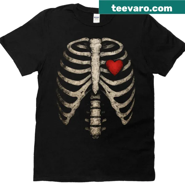 Funny skeleton X-ray graphic on t-shirt