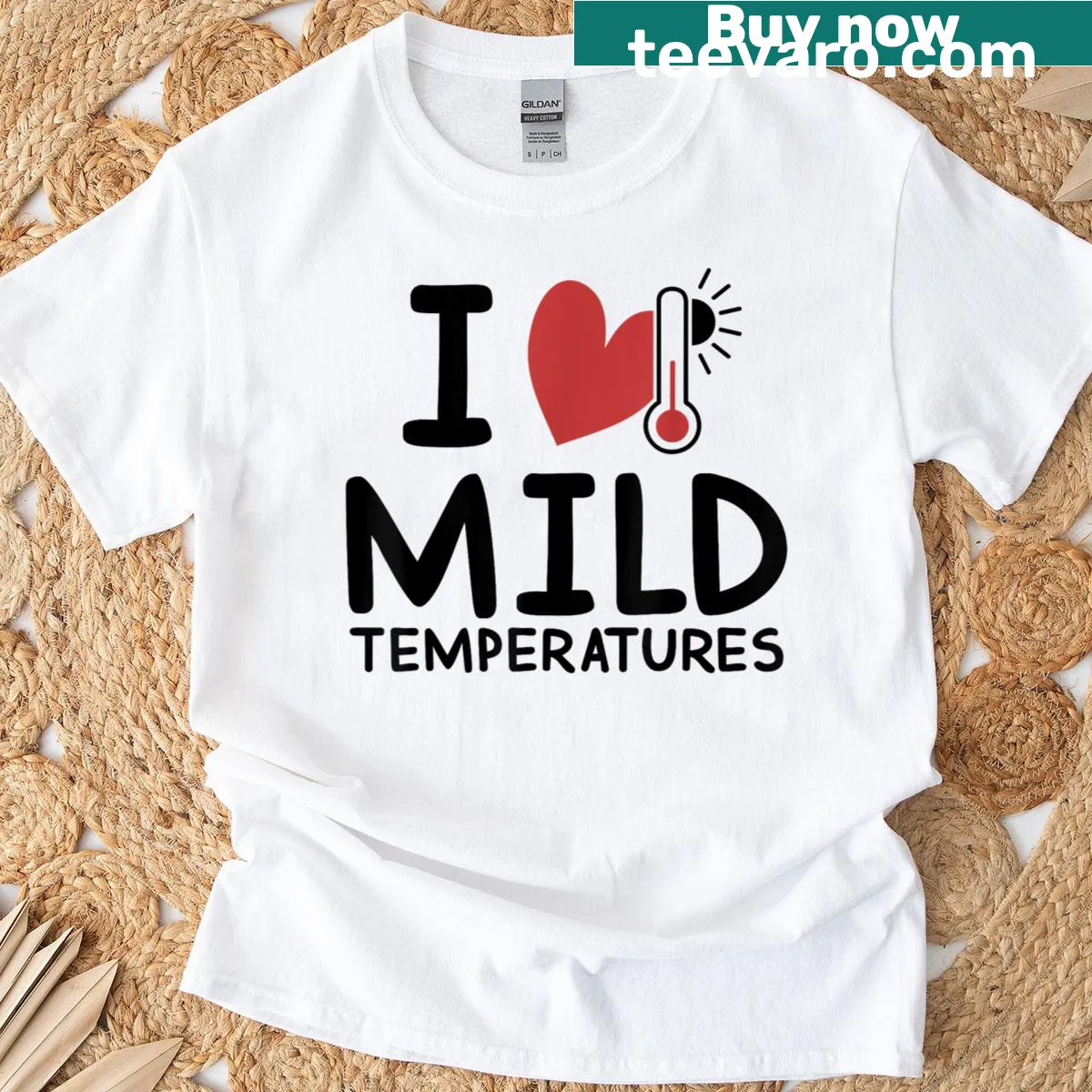 T-shirt with the phrase I Heart Mild Temperatures — on a men's t-shirt