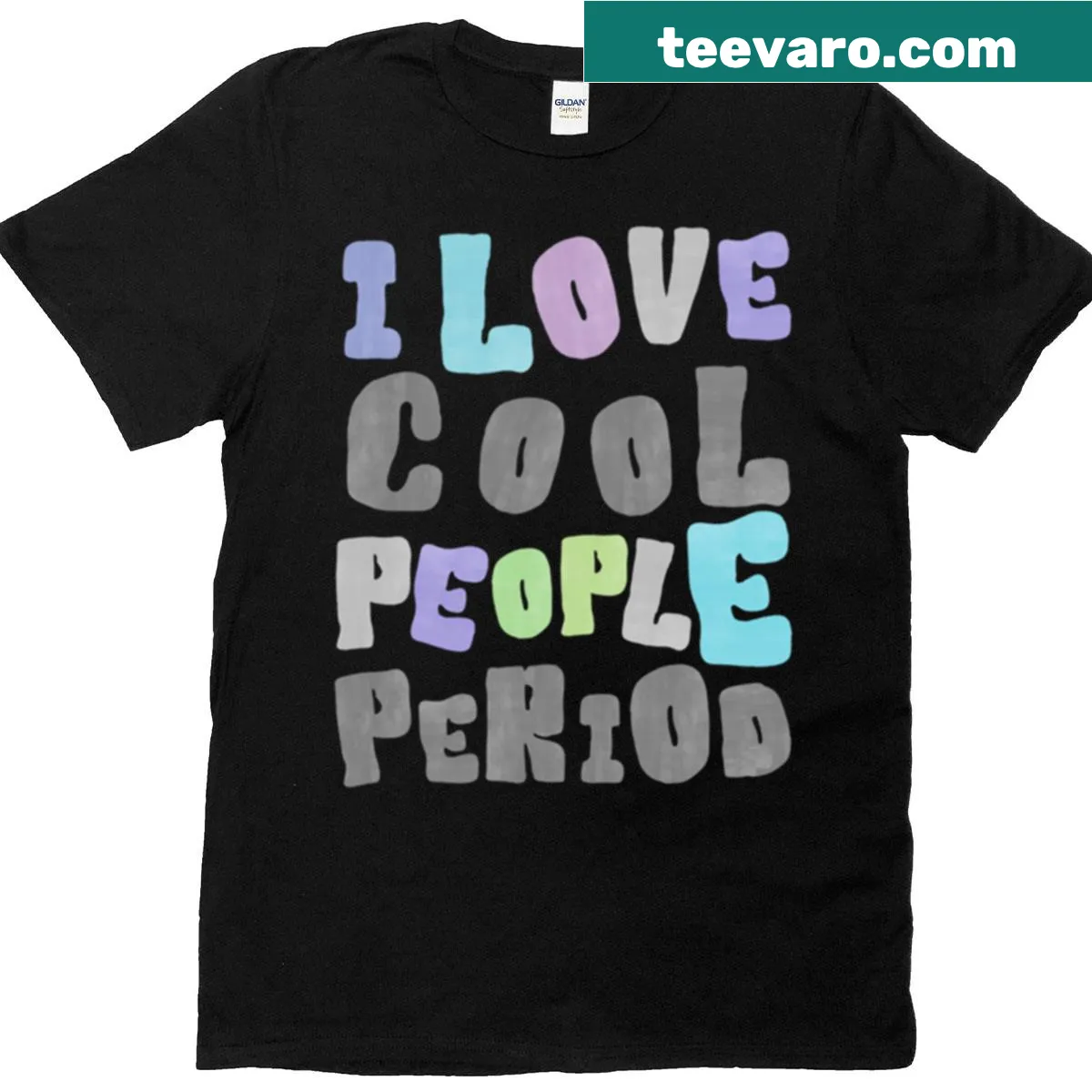 Oversized T-shirt with the phrase 'I Love Cool People Period' in bold typography — on a men's t-shirt