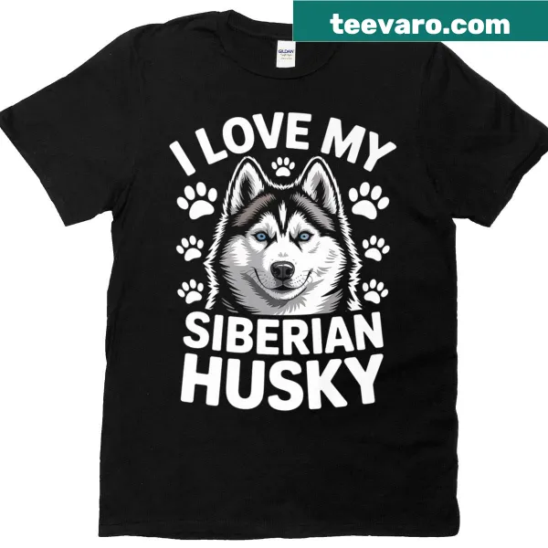 Artistic paw print design celebrating Siberian Huskies
