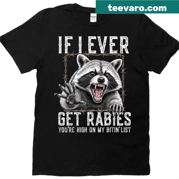 Funny raccoon t-shirt with a humorous biting list
