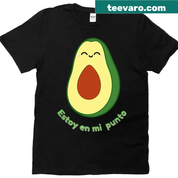 Cute oversized T-shirt with ripe avocado illustration and text.