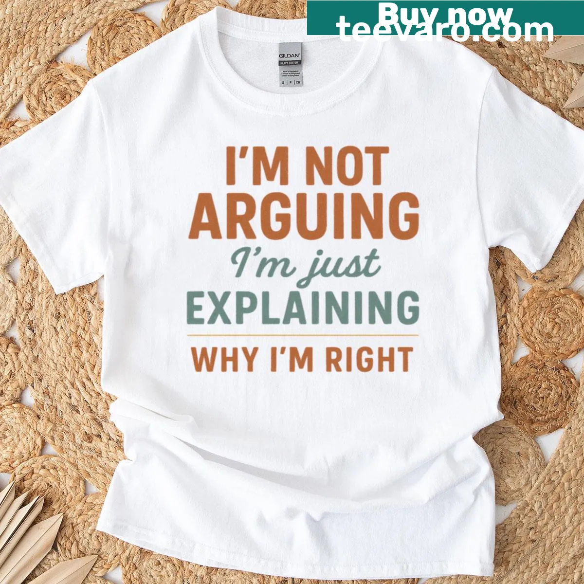 Sarcastic quote design t-shirt about arguing — on a men's t-shirt