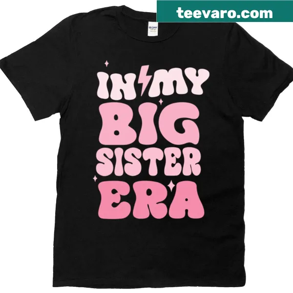 Cute toddler t-shirt with 'In My Big Sister Era' retro design for kids.