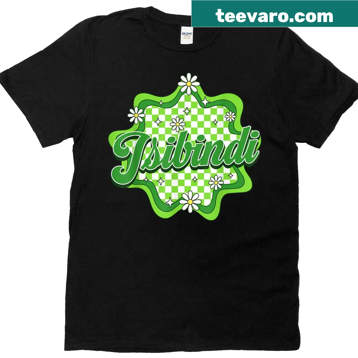 Floral design t-shirt with the word 'Isibindi' for school spirit. — on a men's t-shirt