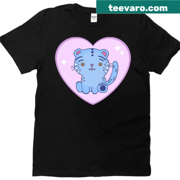 Kawaii t-shirt featuring a cute tiger design