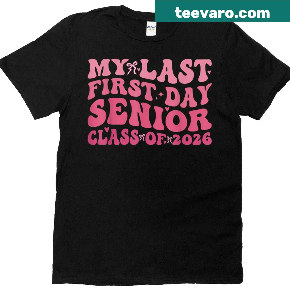 T-shirt celebrating the Last First Day of Senior Year 2026 — on a men's t-shirt