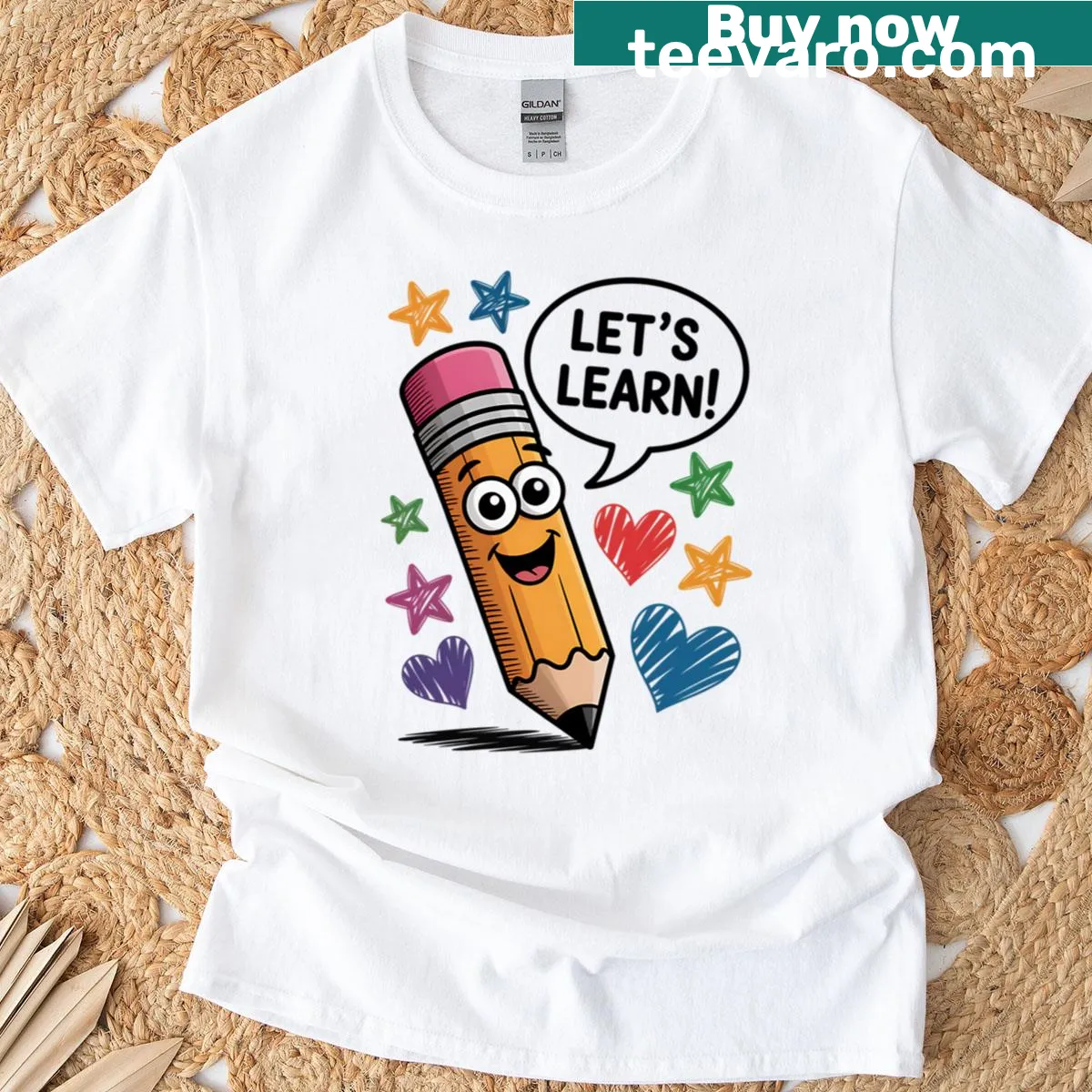 Kids t-shirt with crayon doodle design encouraging creativity — on a men's t-shirt