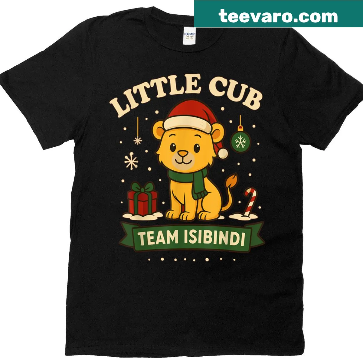 Cute lion cub design for Christmas with 'Isibindi Team' text — on a men's t-shirt