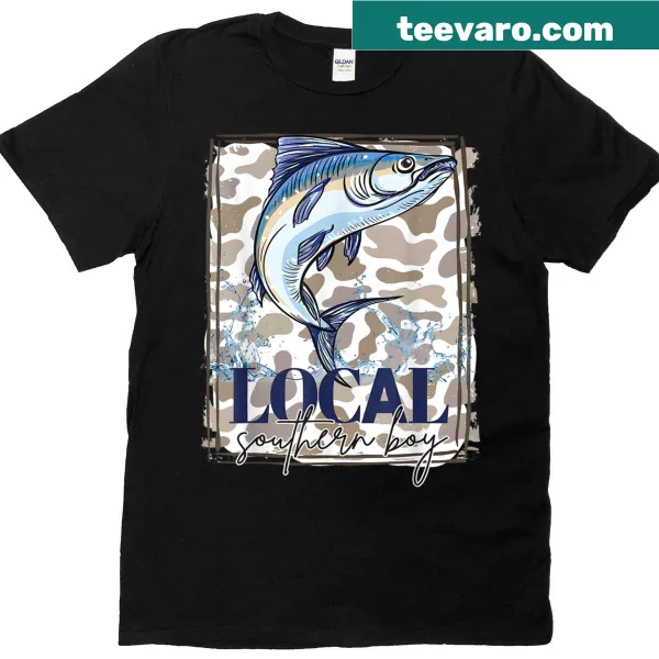 Vintage camo t-shirt with Southern fishing theme