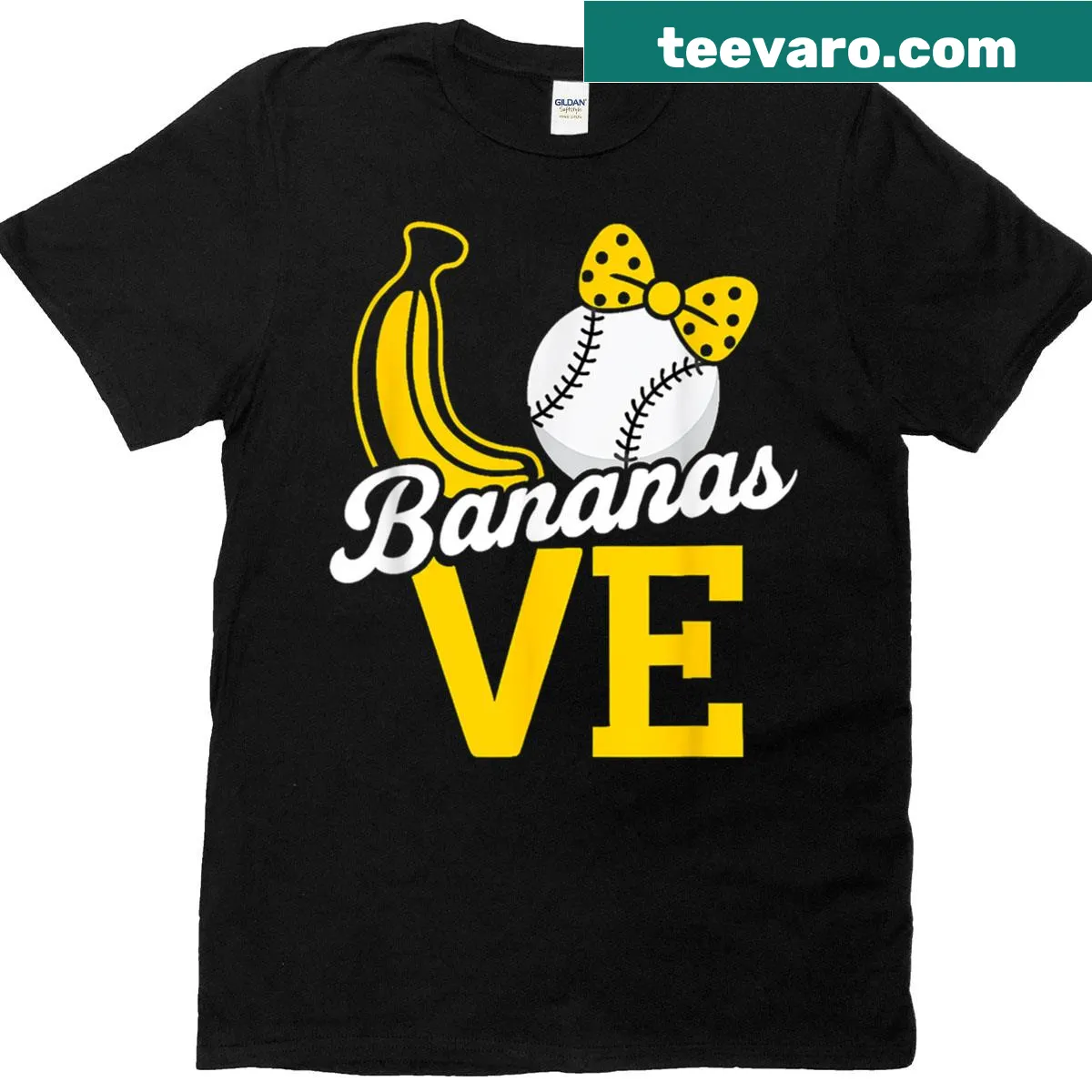 Baseball t-shirt with a funny banana design and playful illustration — on a men's t-shirt