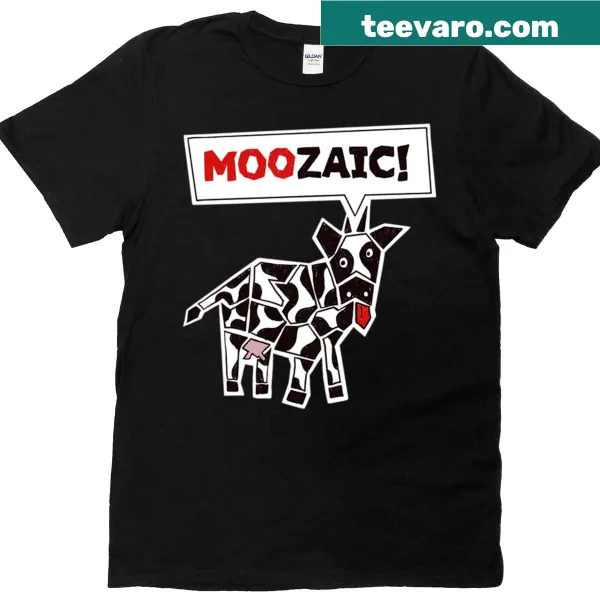 Oversized T-shirt featuring a funny cow mosaic pattern
