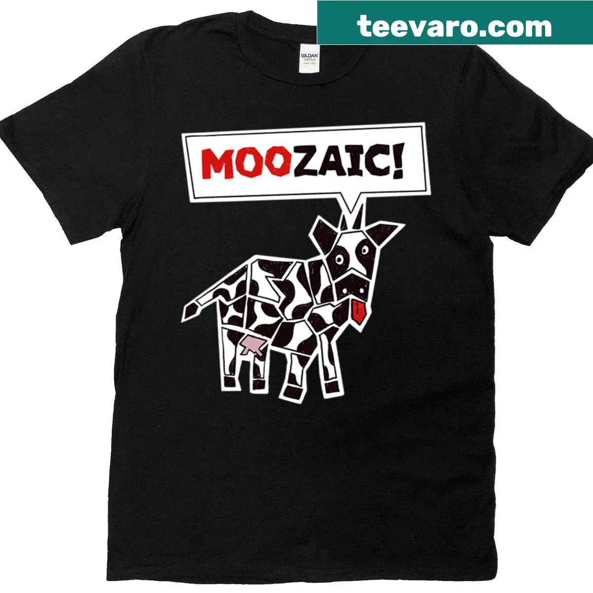 Oversized T-shirt featuring a funny cow mosaic pattern — on a men's t-shirt