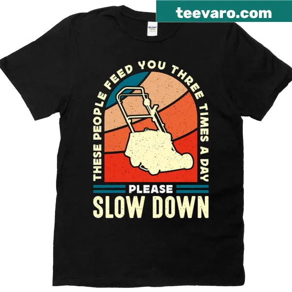 Oversized t-shirt with a humorous lawn tractor graphic