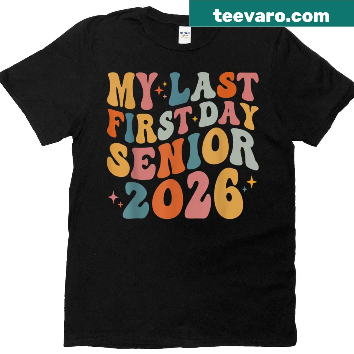 T-shirt with 'My Last First Day' and year 2026 with a bow design — on a men's t-shirt
