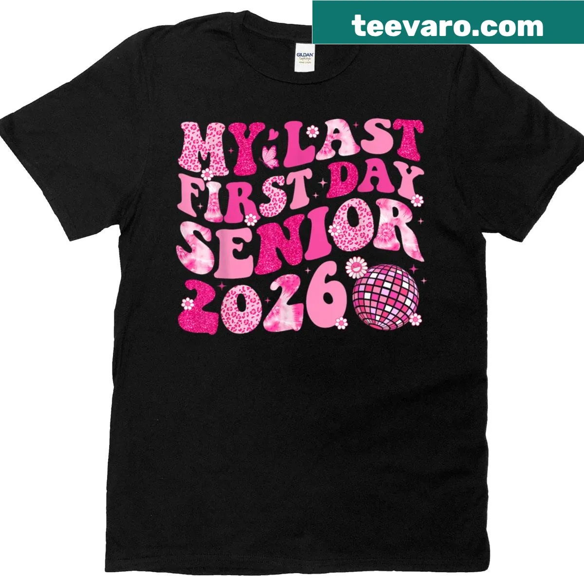 My Last First Day Senior Year 2026 t-shirt with bow — on a men's t-shirt