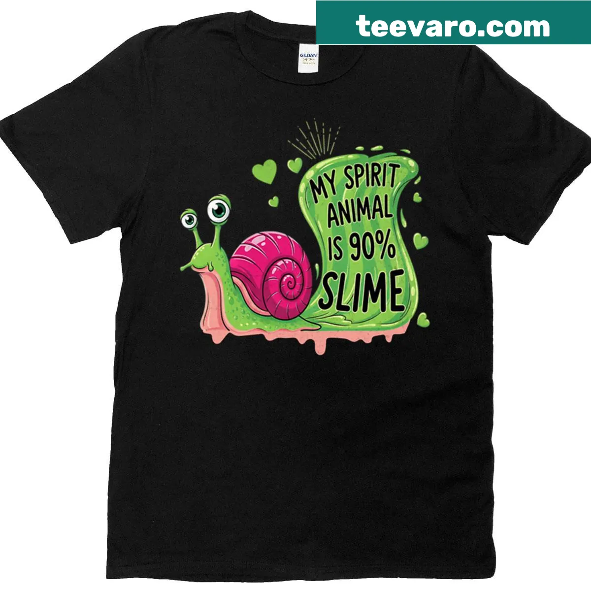 T-shirt with a fun saying about 90s slime and snails — on a men's t-shirt