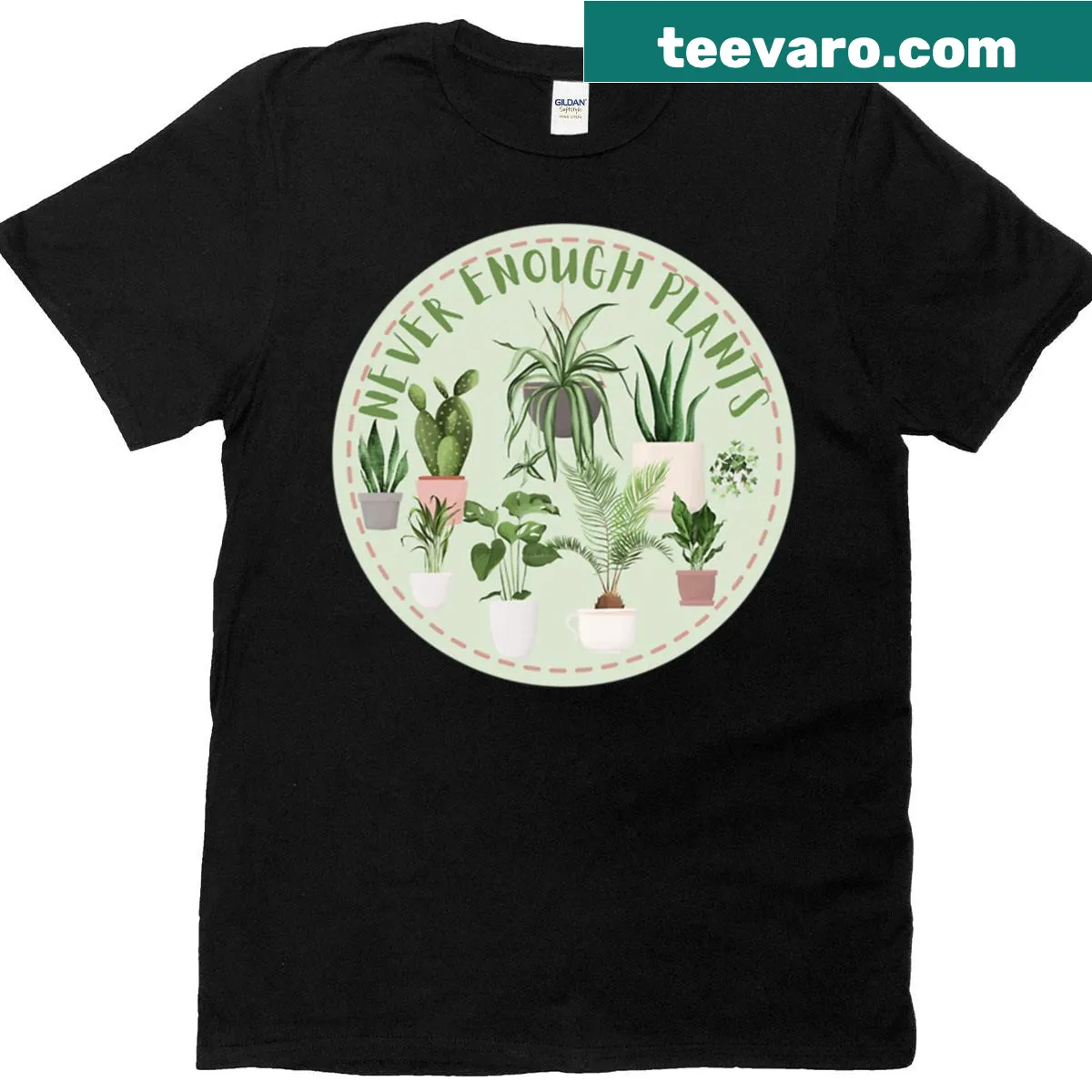 Funny plant lover T-shirt with illustrations of houseplants — on a men's t-shirt