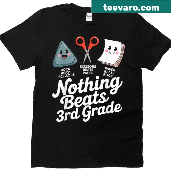 T-shirt featuring 'Nothing Beats 3rd Grade' text design for students