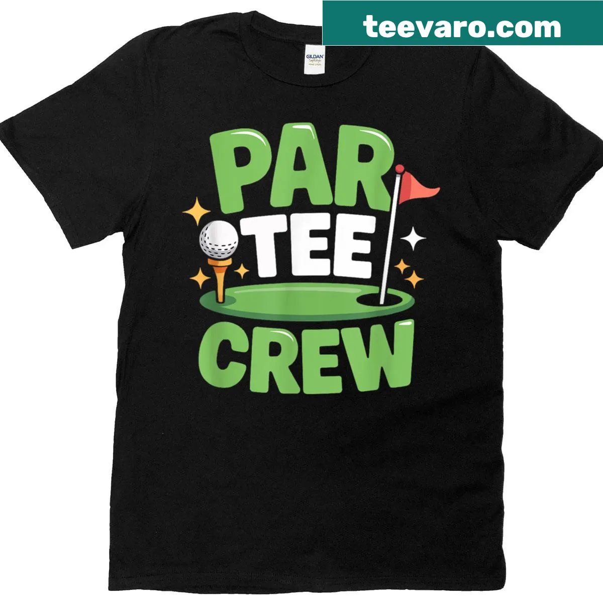 Funny T-shirt for golf lovers with 'Par Tee Crew' graphic — on a men's t-shirt