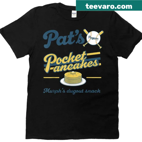 Milwaukee Baseball Tee with pocket design featuring pancakes and Pat Murphy
