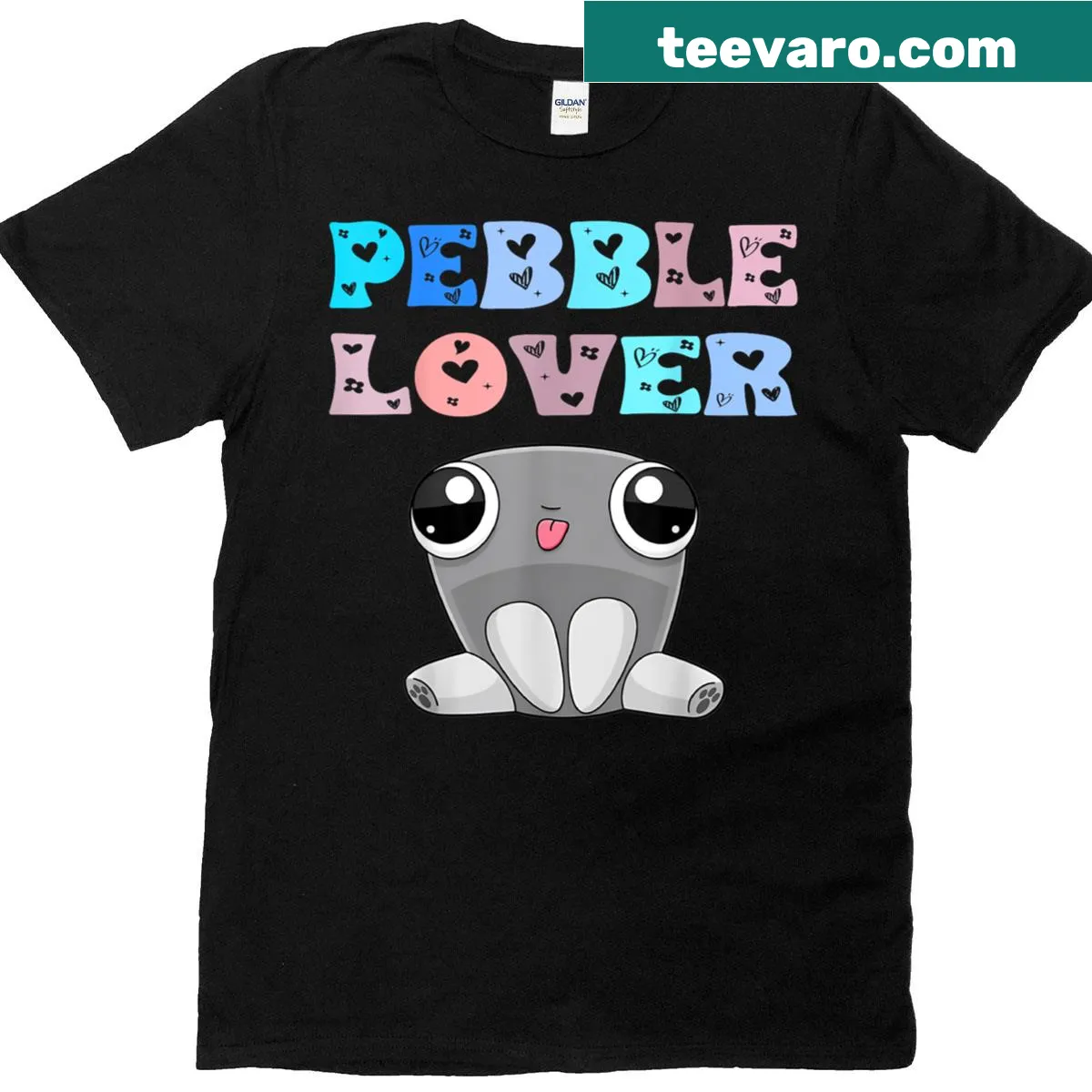 Whimsical illustration for pebble lovers on a T-shirt — on a men's t-shirt