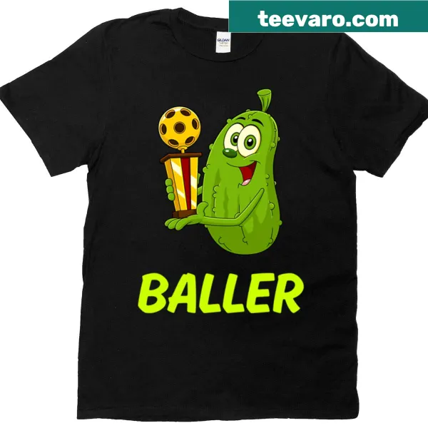 T-shirt with 'Baller' text celebrating pickleball