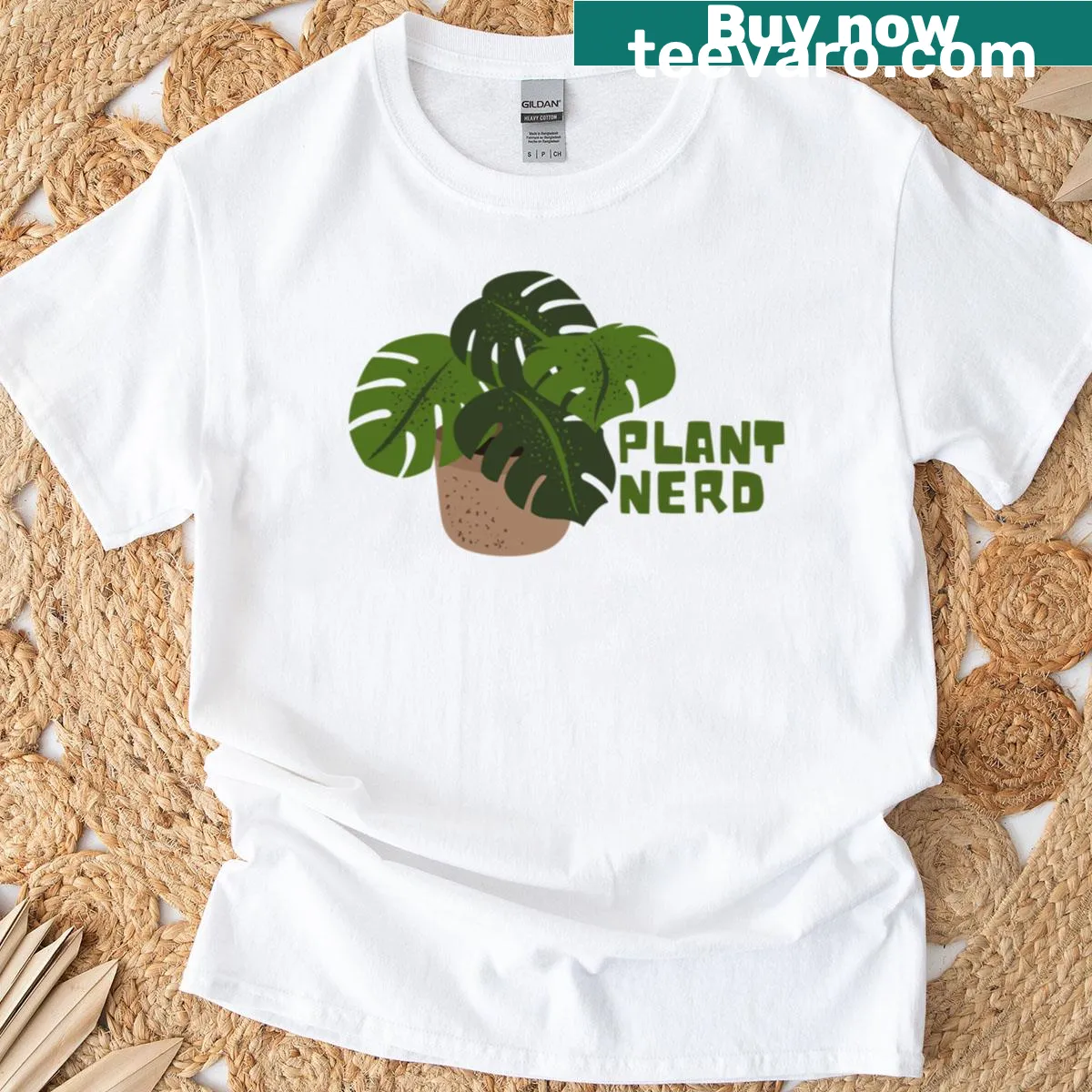 Adorable Monstera plant illustration for plant lovers — on a men's t-shirt