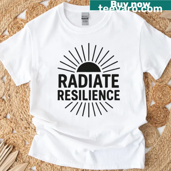 Oversized shirt with inspirational 'Radiate Resilence' graphic