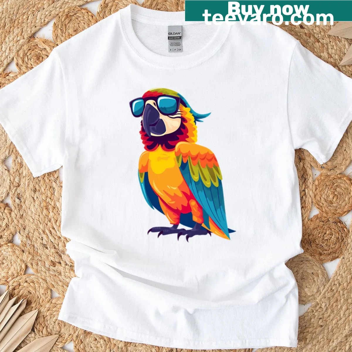Cartoon parrot t-shirt with 'I Tweet What I Want' text — on a men's t-shirt