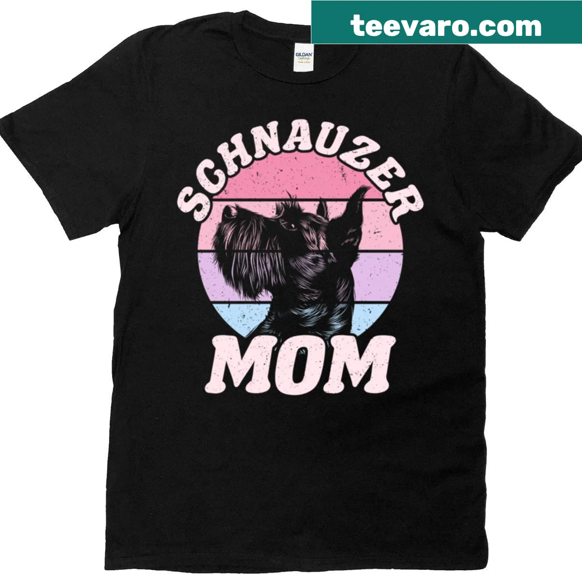 Retro T-shirt for Schnauzer moms with the phrase Schnauzer Mom — on a men's t-shirt