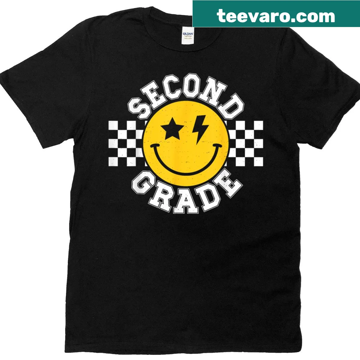 T-shirt for teachers with First Day of 2nd Grade in friendly typography — on a men's t-shirt