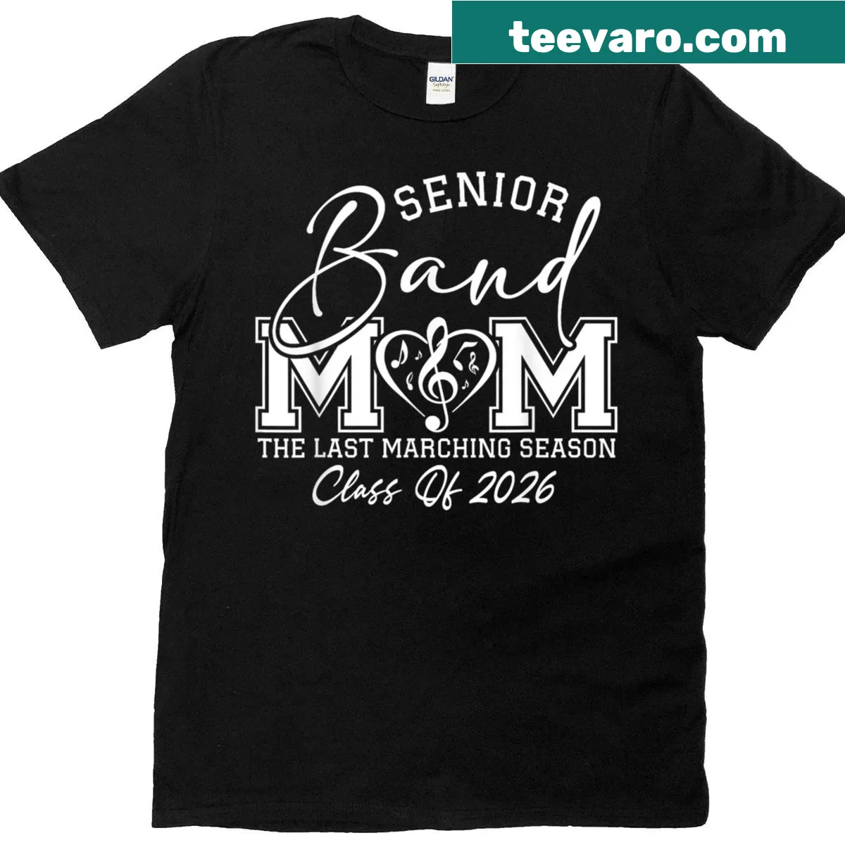 T-shirt for Senior Band Moms with the phrase Senior Band Mom 2026 — on a men's t-shirt