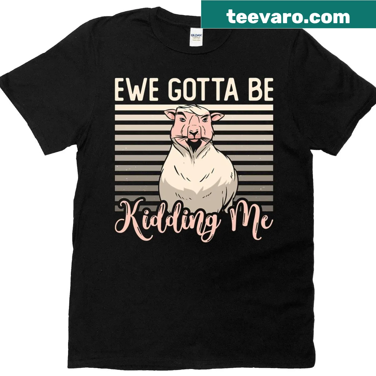 Playful sheep farming graphic T-shirt — on a men's t-shirt