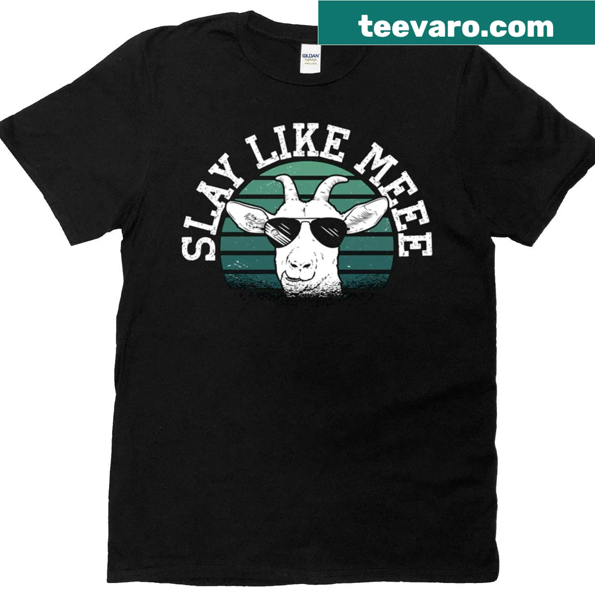 Illustration of sheep and goats with humorous text on a farming t-shirt — on a men's t-shirt