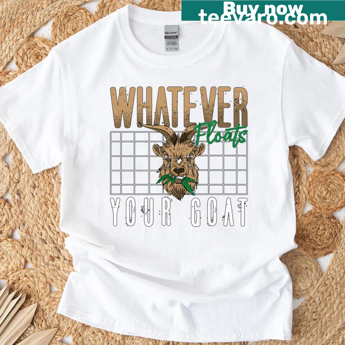 Oversized tee with 'Whatever Floats Your Farmer' and farming illustrations — on a men's t-shirt
