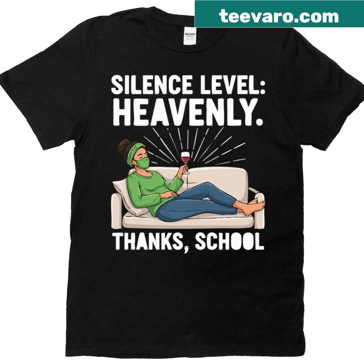Oversized T-shirt with 'Silence Level: Heavenly' text for peaceful vibes — on a men's t-shirt